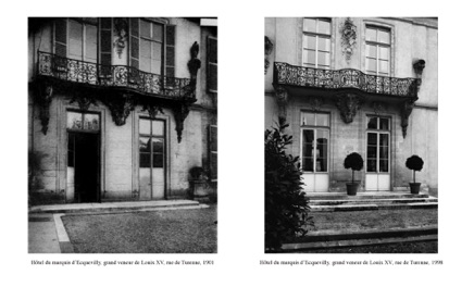 Hôtel du Marquis d'Ecquevilly, grand veneur de Louis XV, rue de Turenne, 1901/1998